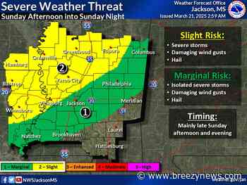 Sunday Storms Possible in Local Area