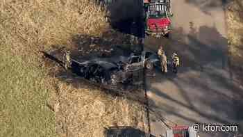 Emergency crews respond to fiery wreck in SW OKC
