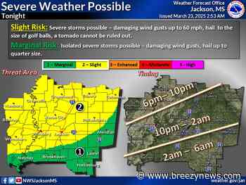 Level-2 Storm Threat Includes Entire Local Area for Tonight