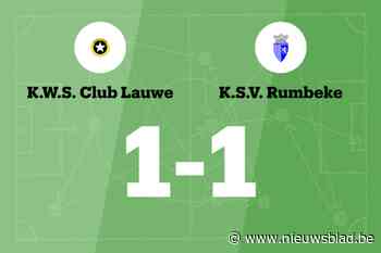 WS Lauwe speelt gelijk tegen SV Rumbeke