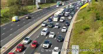 'Severe delays' on M6 in Warrington following three-vehicle crash