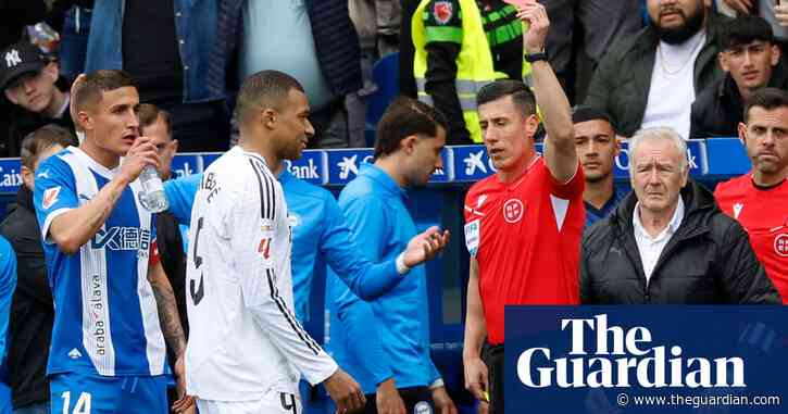 European football: Mbappé sees red but Real Madrid hold on against Alavés