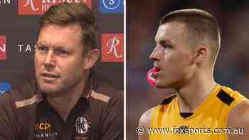 AFL 2025: Sam Mitchell post match press conference, Hawthorn loss to Port Adelaide in Gather Round, planned airplane celebration, video, latest news