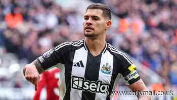 Bruno Guimaraes appears to mock his namesake Fernandes with a brutal four-word taunt after scoring in Newcastle's 4-1 win over Man United