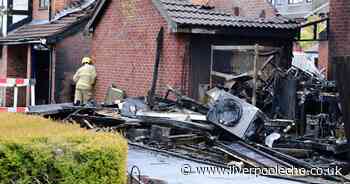 Photos show devastation after blaze rips through three houses and cars