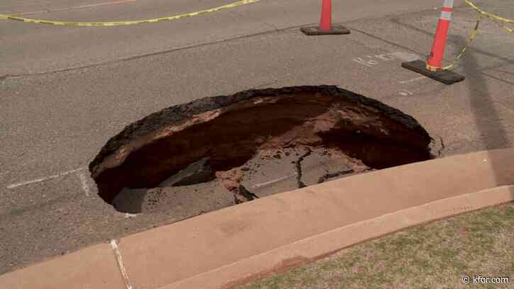 Sinkhole swallows portion of road in west Oklahoma City