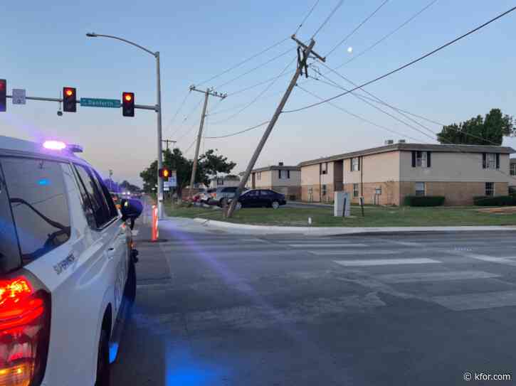 Crews respond to downed power poles in Edmond