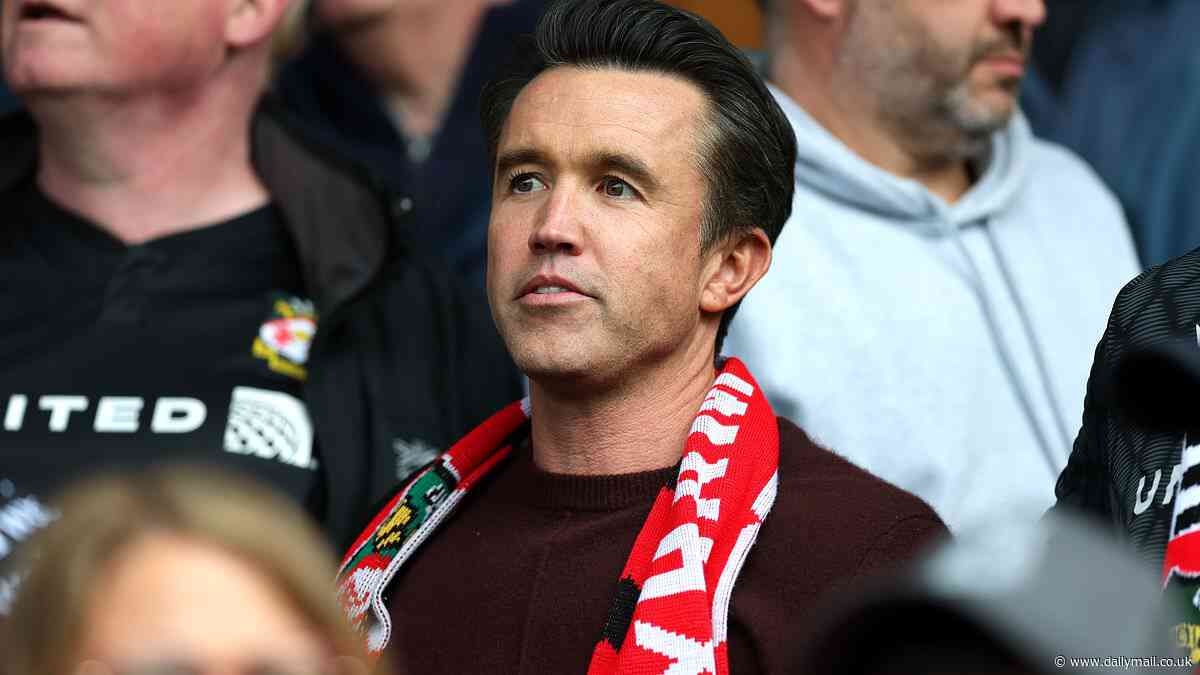 Wrexham's Hollywood owner Rob McElhenney thrills fans as he joins them in the away end for crucial win in race for automatic promotion