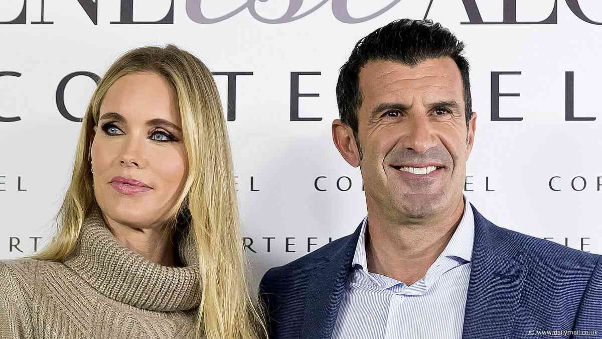 Football legend Luis Figo 'moves out of his family home and living apart from his Swedish model wife' as he hits the red carpet alone