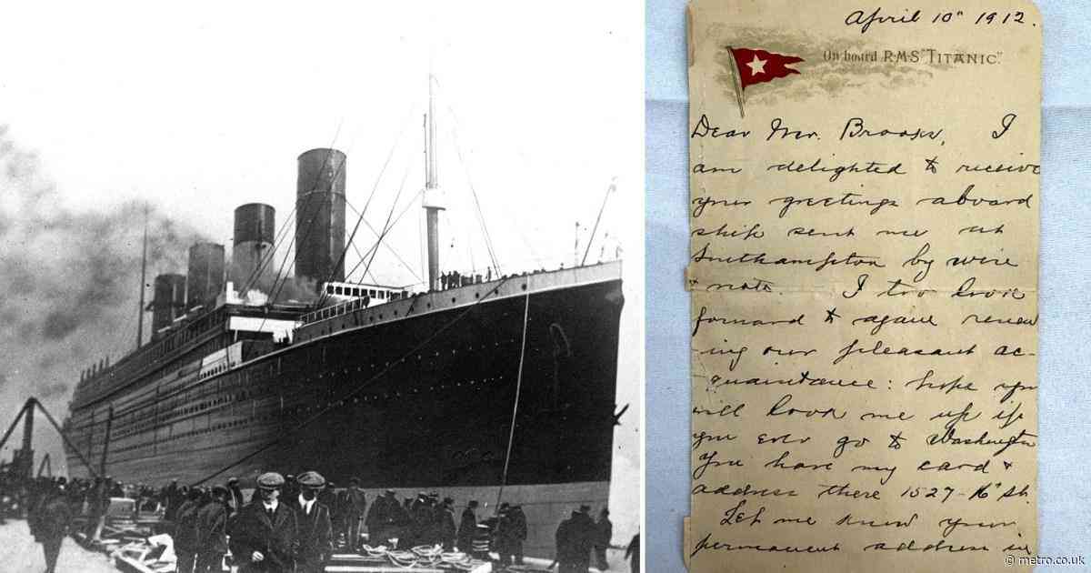 Letter written on board the Titanic before it sank sells for record £300,000