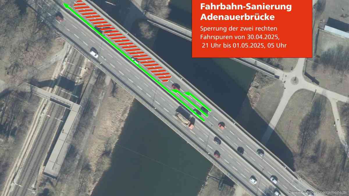 Schäden auf der Adenauerbrücke: Zwei Spuren werden gesperrt