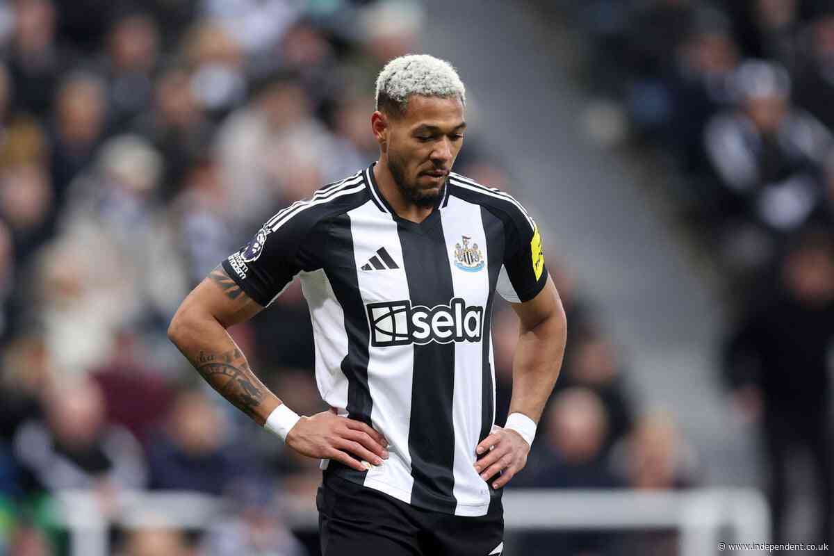 Joelinton set to miss rest of season in blow to Newcastle’s Champions League hopes