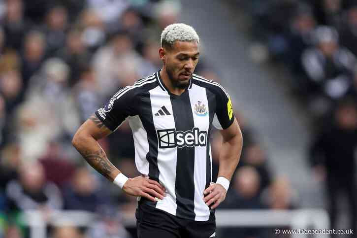 Joelinton set to miss rest of season in blow to Newcastle’s Champions League hopes