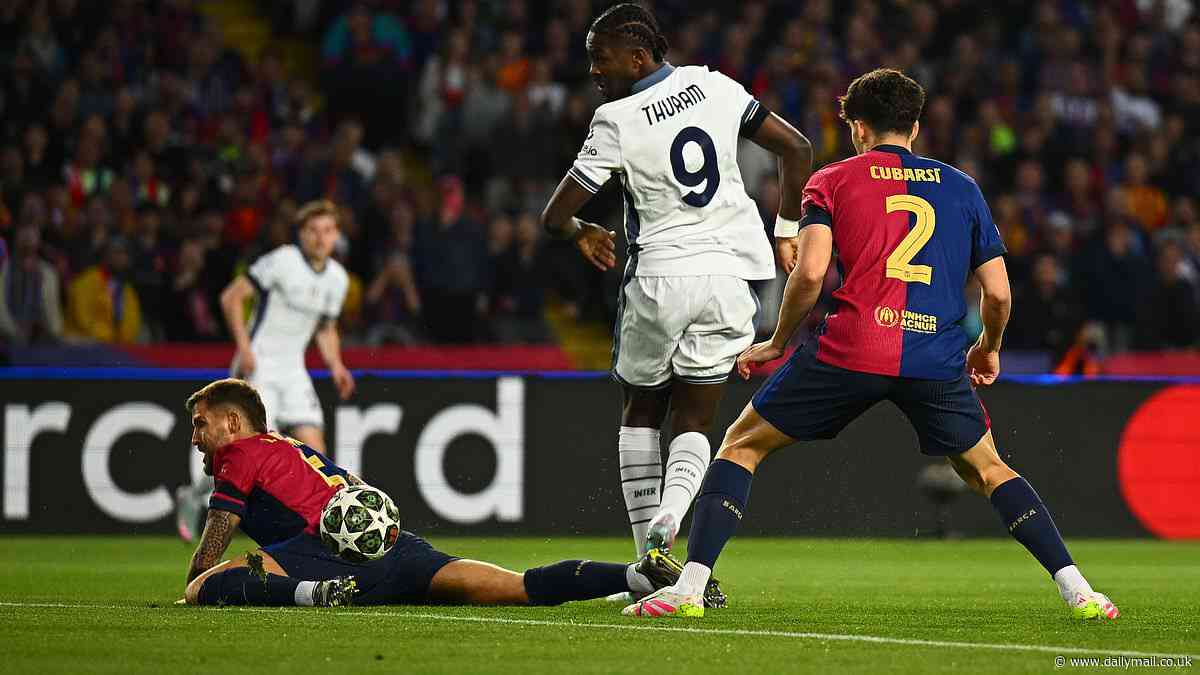Barcelona vs Inter Milan: Marcus Thuram scores sensational backheel goal inside 30 SECONDS to give visitors a shock lead in Champions League tie