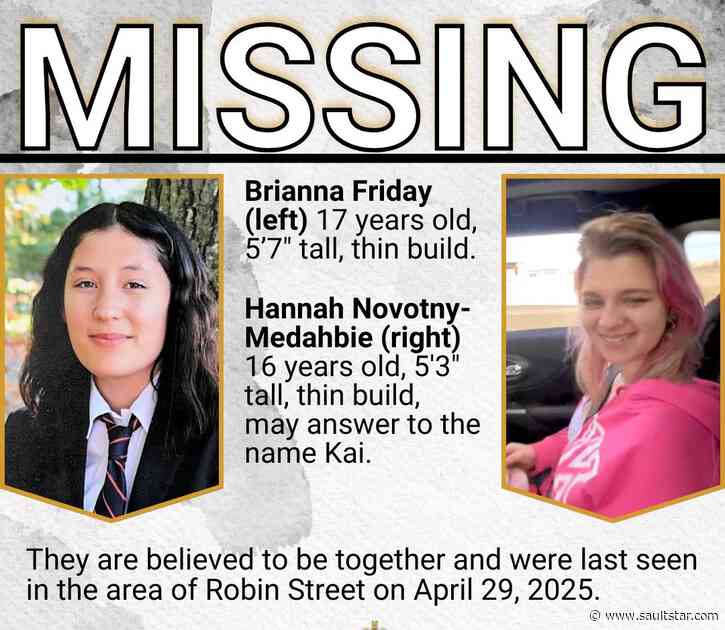 Missing teens last seen in Sault Tuesday