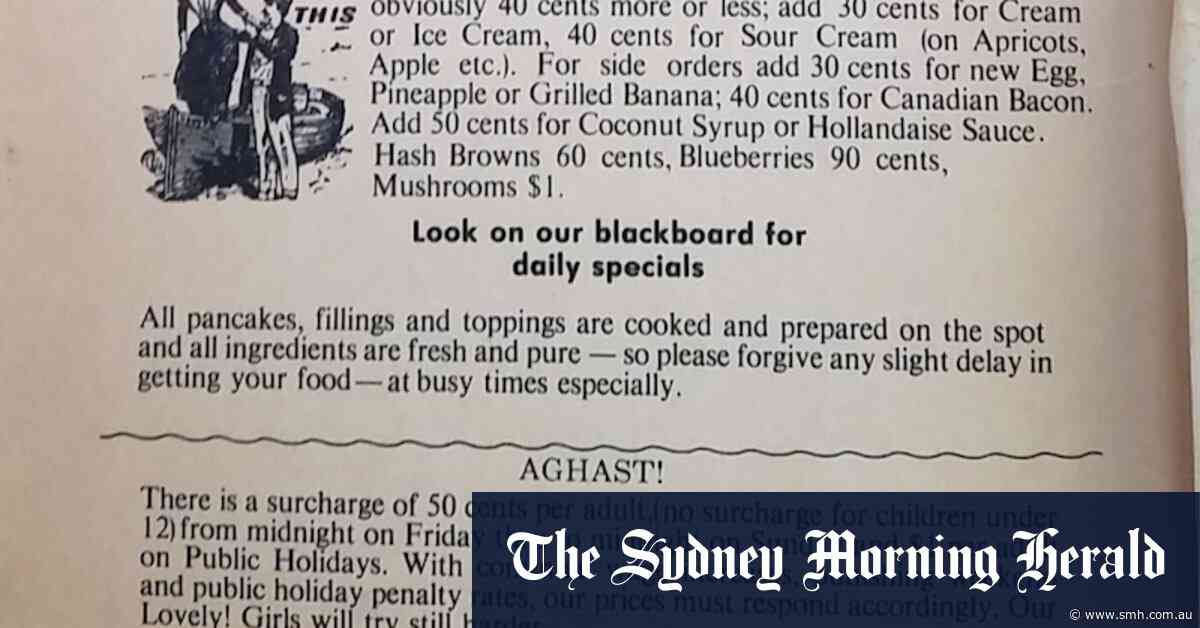 Small section on 1981 menu disproves Albanese’s penalty rates claim