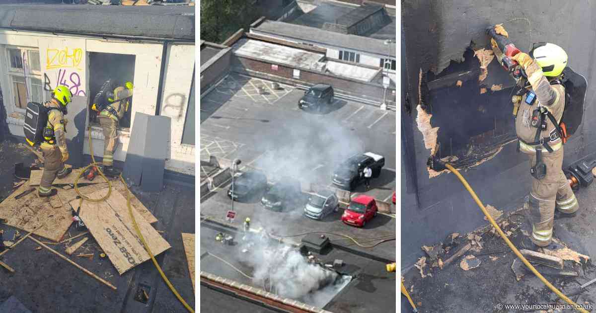 Crime scene set up at scene of six-hour Sutton Wendy's fire