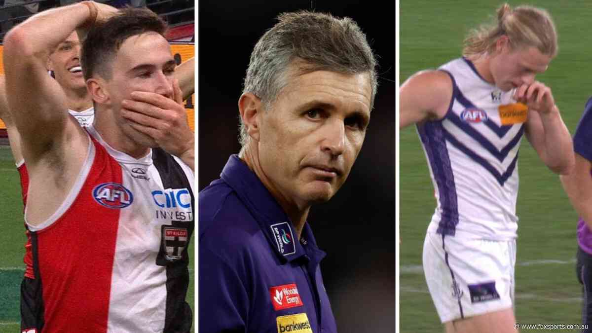 ‘Embarrassing’ Freo mauled amid ‘disaster’ blow in shock Saints boilover as records tumble