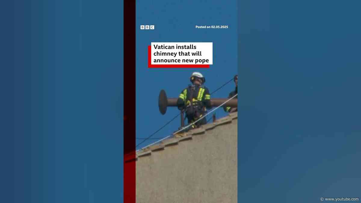 The Vatican has installed the chimney that will announce the next pope. #Pope #BBCNews
