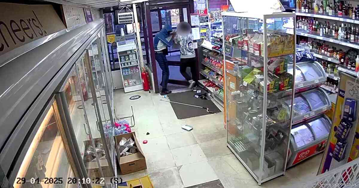 Feral masked teen gang batter shop worker to steal vapes and fizzy juice