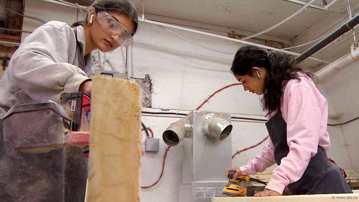 A group of Winnipeg Grade 10 girls are helping make beds for kids in need