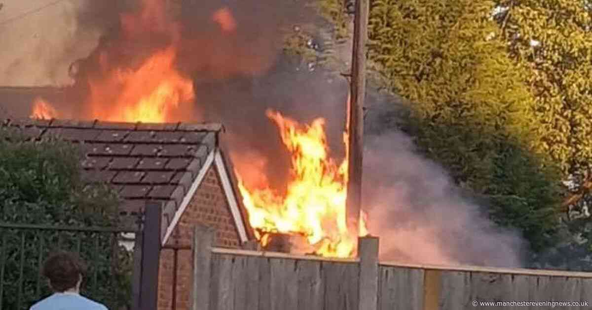 Fire crews scrambled after shed goes up in flames
