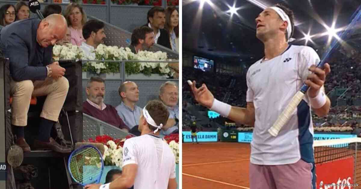 Casper Ruud confronts umpire after asking him to step in during tense Madrid Open semi