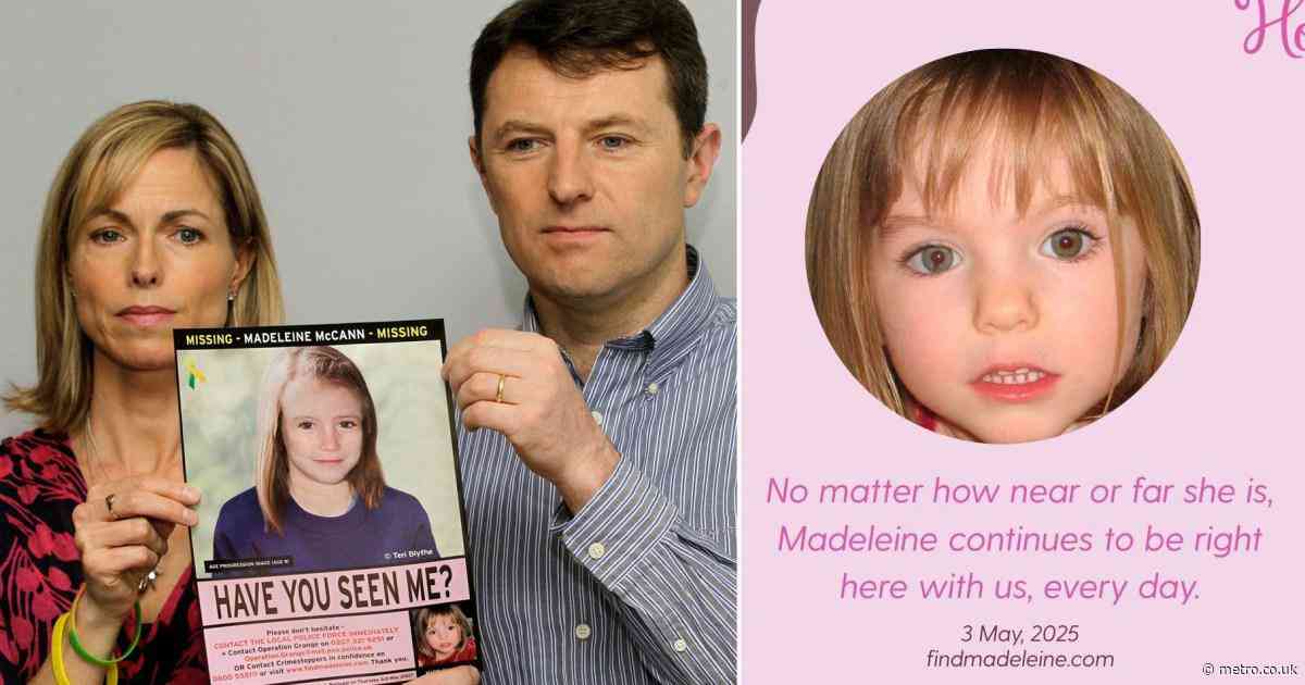 Madeleine McCann’s parents release new message on 18th anniversary of disappearance