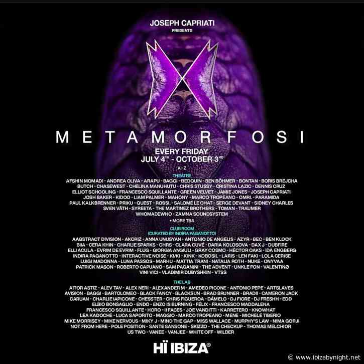 Metamorfosi at HÏ Ibiza: season 2025 line up, with Joseph Capriati, Indira Paganotto, Chris Stussy,  Jamie Jones, Paul Kalkbrenner & many more!