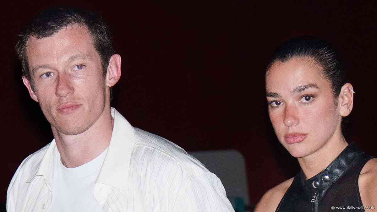 Dua Lipa sizzles in black leather mini dress as she and fiancé Callum Turner enjoy date night in NYC