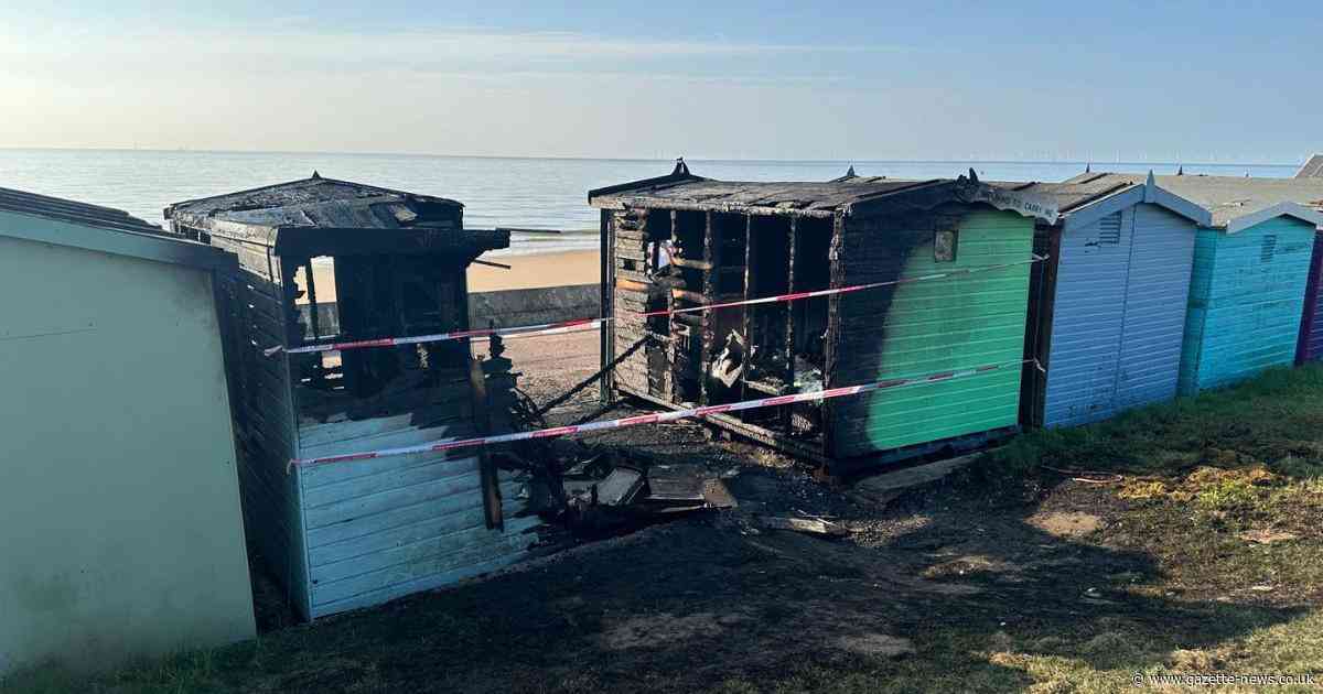 Two north Essex beach huts destroyed in fire and two more damaged