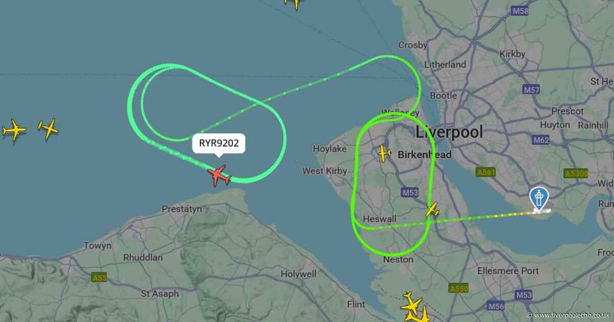 Ryanair plane circles for more than an hour after take-off from Liverpool