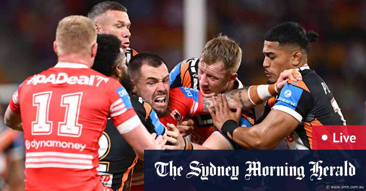 NRL Magic Round 2025 LIVE: Liddle double keeps Dragons in the as Tigers hold four-point lead