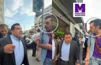 Militante del Partido Morado increpa al congresista Juan Burgos: ¿protesta o emboscada? (VIDEO)