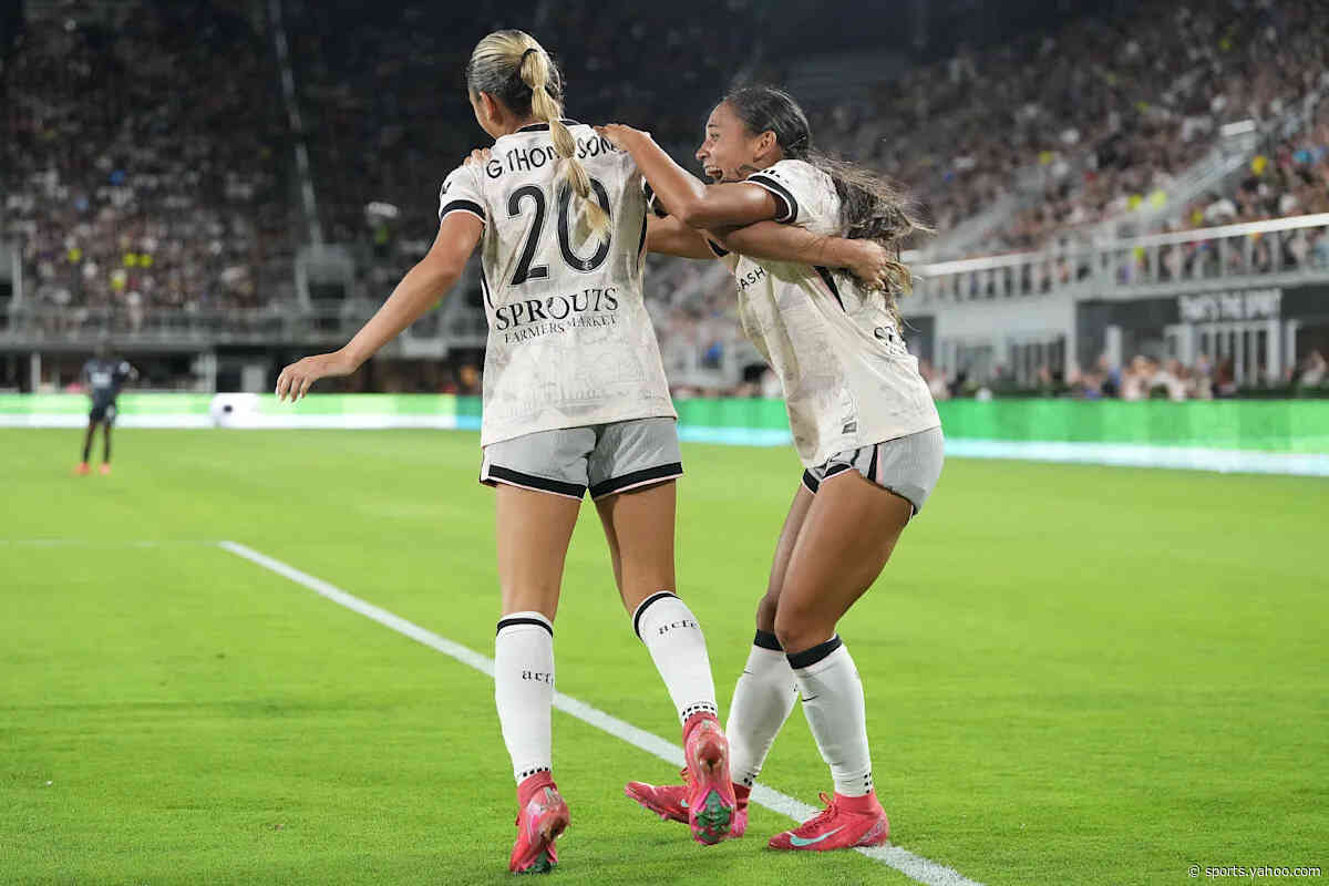 Gisele and Alyssa Thompson make NWSL history as first sisters to combine on goal in Angel City&#39;s 4-3 win