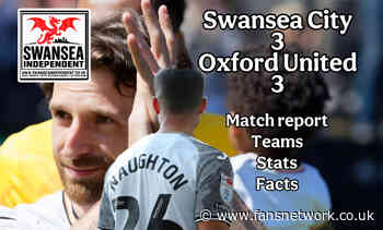 Swansea City 3 Oxford United 3 : Swans defence exposed after going ahead three times