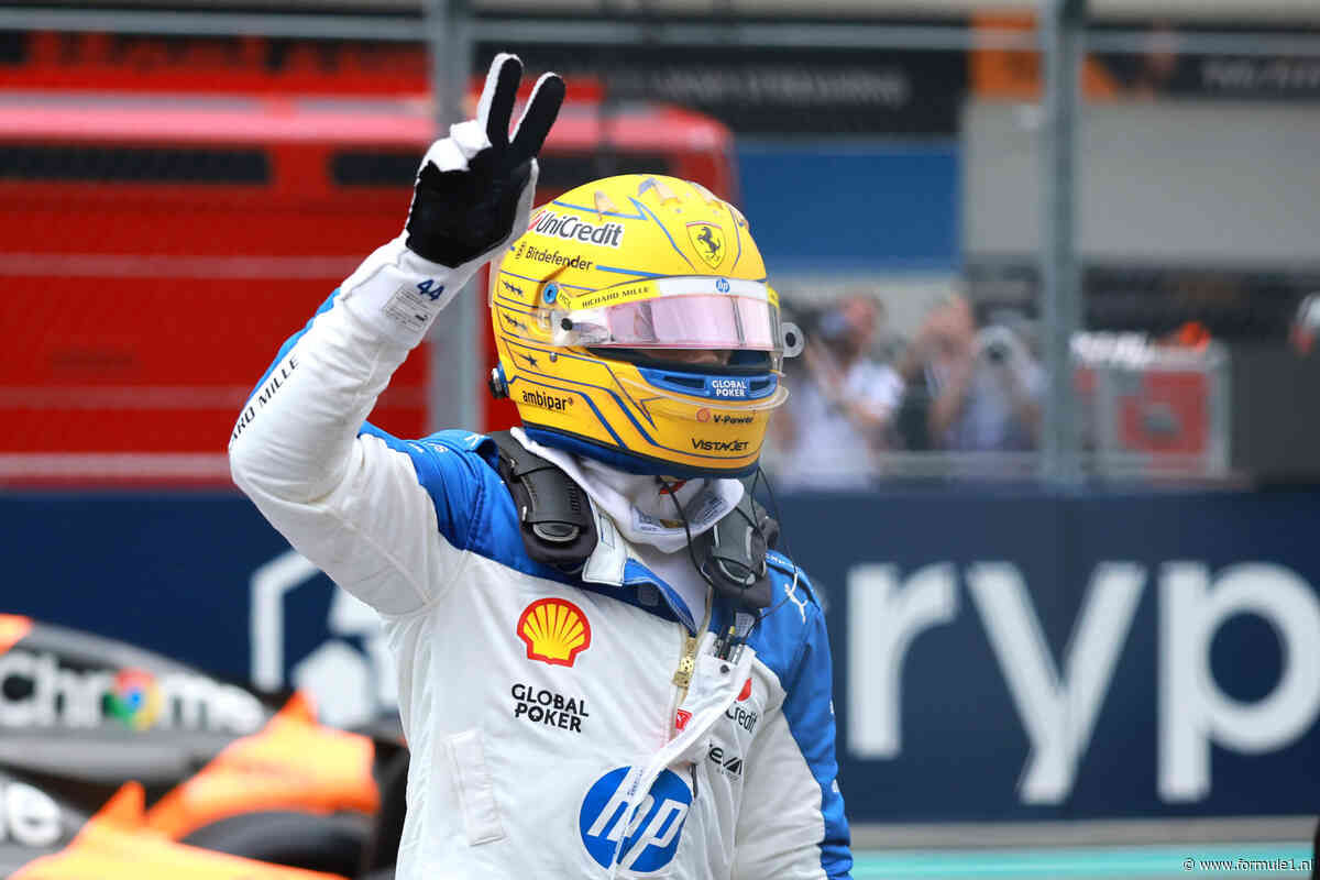 Hamilton met een glimlach van oor tot oor: ‘Nooit gedacht dat het zou gaan regenen in Miami!’