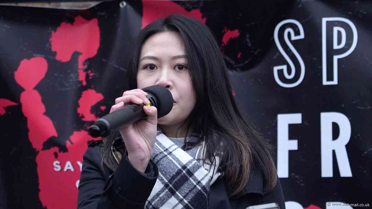 Held in Hong Kong after dawn raids... the family of a Chinese dissident who joined mega-embassy demo