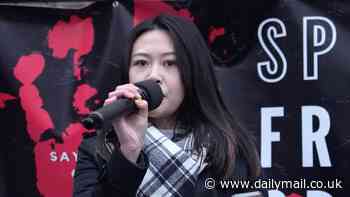 Held in Hong Kong after dawn raids... the family of a Chinese dissident who joined mega-embassy demo