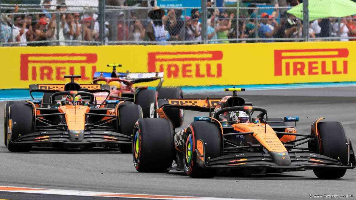 Norris strikes back in title battle as ‘cruel business’ costs Piastri in wild Miami sprint