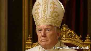 Holy smokes! Donald Trump accused of 'full-on lunacy' after posting online a picture of himself dressed as the Pope