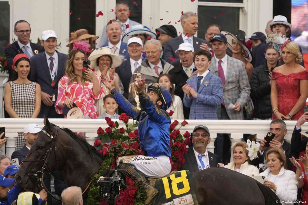 Sovereignty outduels 3-1 favourite Journalism to win 151st Kentucky Derby in the slop