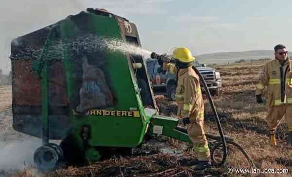 Incendio de maquinaria agrícola en un campo de Coronel Pringles