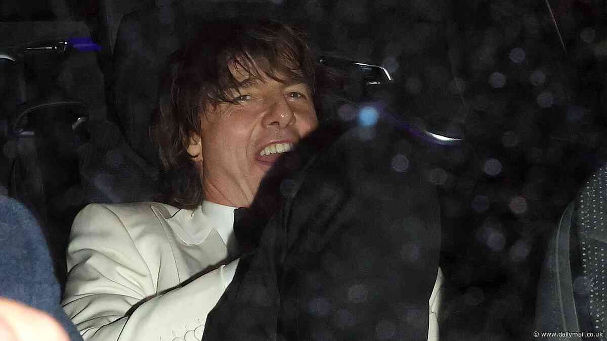 Bleary-eyed Tom Cruise does his best to hide girlfriend Ana de Armas as they lead the 3am departures from David Beckham's 50th birthday party after they DID attend the bash together