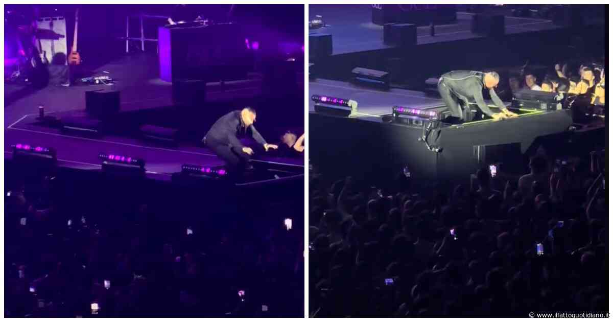 “Sono quasi morto”: il rapper Guè finisce in una botola aperta in mezzo al palco, la caduta durante il concerto al Forum di Milano