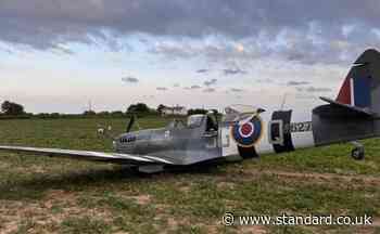 Spitfire crashes into Kent field just hours before VE Day celebrations