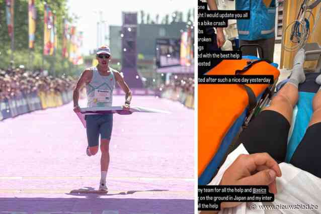 Nieuw-Zeelandse triatleet Hayden Wilde - die vorige week nog Antwerp 10 Miles won - op training aangereden door wagen in Japan