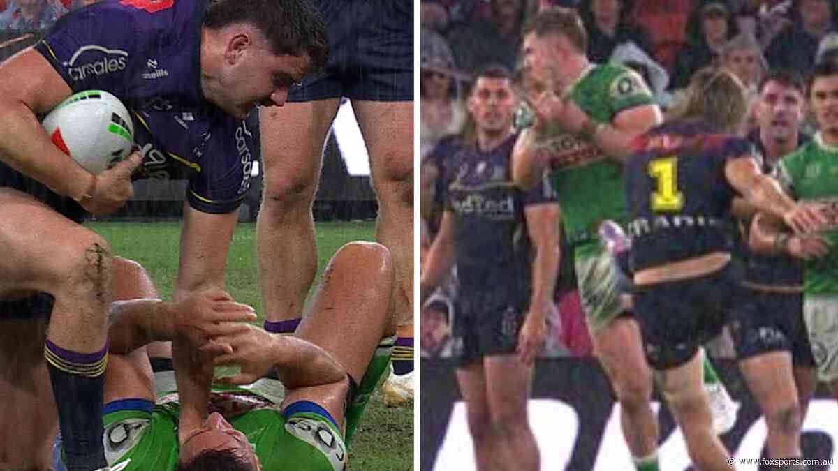 ‘Never seen that before’: Foul play rubs out Storm sealer... then same player hands Raiders win