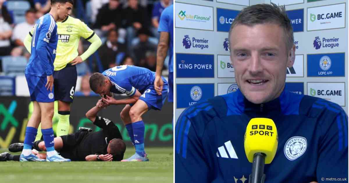 Jamie Vardy reveals real reason he blew injured referee’s whistle