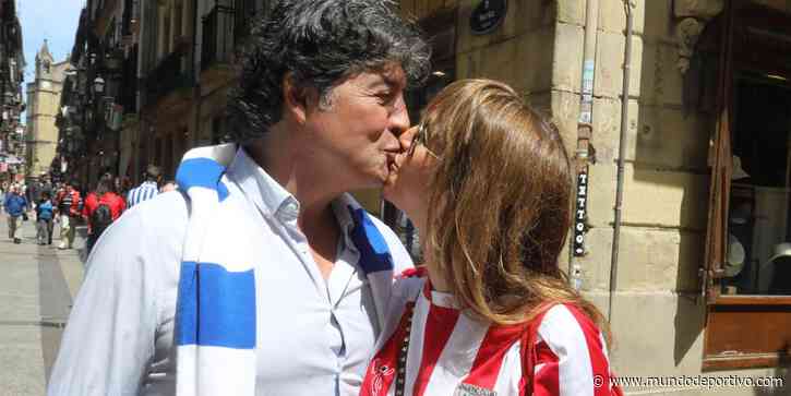 Ambiente amistoso en Donostia entre las aficiones de la Real y el Athletic
